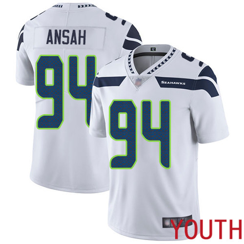 Seattle Seahawks Limited White Youth Ezekiel Ansah Road Jersey NFL Football #94 Vapor Untouchable